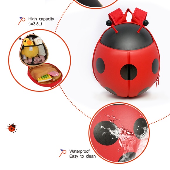 SUPERCUTE, Ladybug Backpack For Kids, (1-12 years) - Picture 15 of 16
